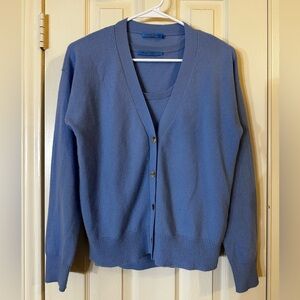 J. McLaughlin Soft Blue Cardigan Sweater cashmere